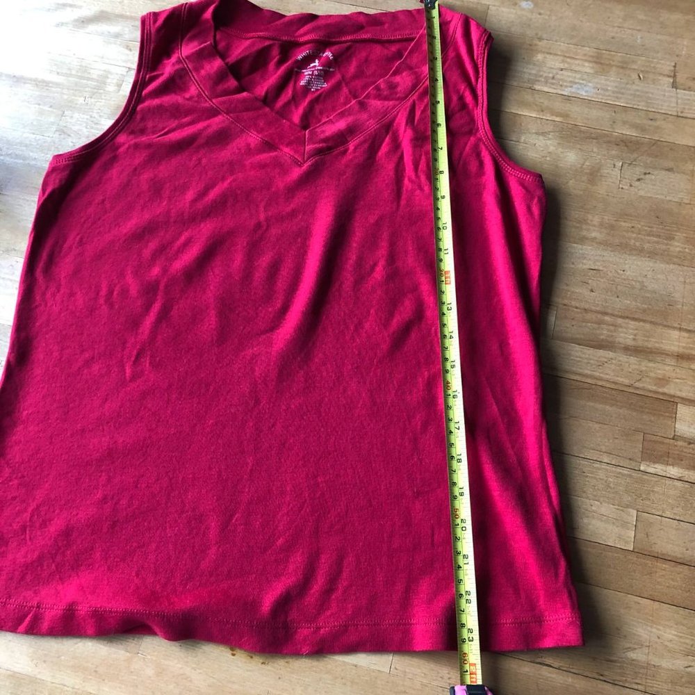 White Stag Tee Women's Sleeveless Top V-neck Jubilee Red Color Size M - Picture 7 of 7
